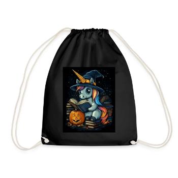 Cadeau d’Halloween Femmes Licorne Hommes Enfants - Sac de sport léger - noir - Devant