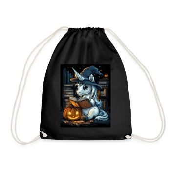 Cadeau d’Halloween Femmes Licorne Hommes Enfants - Sac de sport léger - noir - Devant