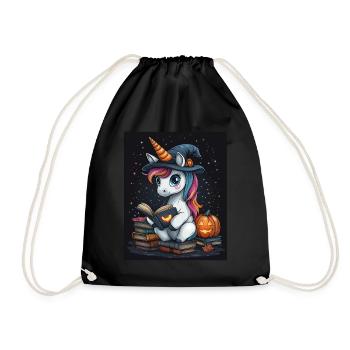 Cadeau d’Halloween Femmes Licorne Hommes Enfants - Sac de sport léger - noir - Devant