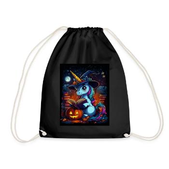 Cadeau d’Halloween Femmes Licorne Hommes Enfants - Sac de sport léger - noir - Devant