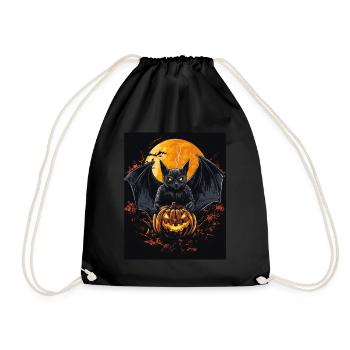 Cadeau d’Halloween Femmes Chauve-souris Hommes Enfants - Sac de sport léger - noir - Devant