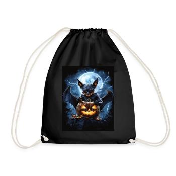 Cadeau d’Halloween Femmes Chauve-souris Hommes Enfants - Sac de sport léger - noir - Devant
