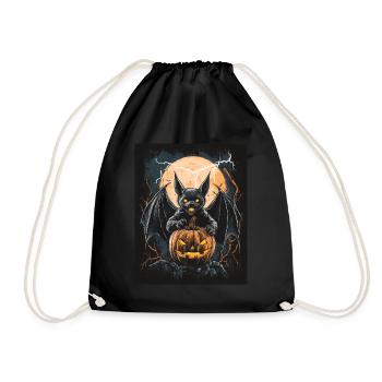 Cadeau d’Halloween Femmes Chauve-souris Hommes Enfants - Sac de sport léger - noir - Devant