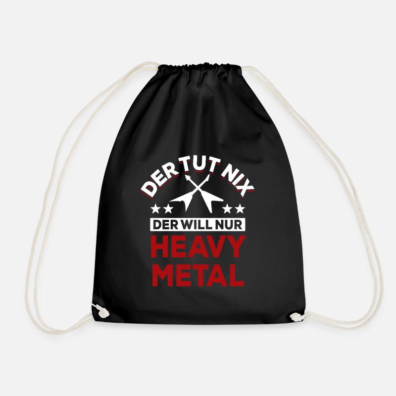 Der tut nix der will nur Heavy Metal - Spruch - Turnbeutel - Schwarz