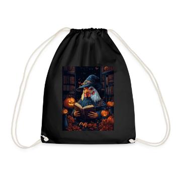 Halloween Gift Women Rooster Men Kids Decoration - Drawstring Bag - black - Front