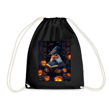 Halloween Gift Women Rooster Men Kids Decoration - Drawstring Bag - black - Front