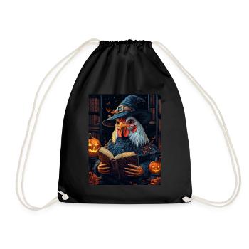 Halloween Gift Women Rooster Men Kids Decoration - Drawstring Bag - black - Front