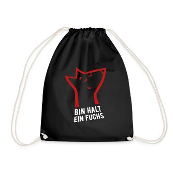 Bin halt ein Fuchs - schlau, cool & clever - Turnbeutel - Schwarz - Vorne