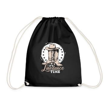 It's Linedance Time - Country Fan - Gift - Drawstring Bag - black - Front
