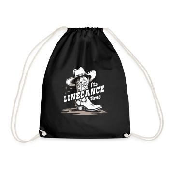 It's Linedance Time - Country Fan - Gift - Drawstring Bag - black - Front