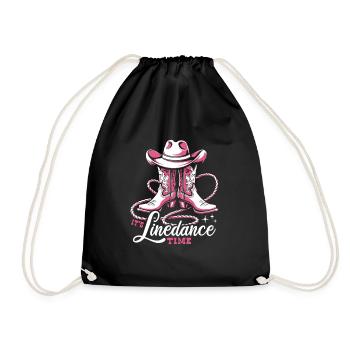It's Linedance Time - Country Fan - Gift - Drawstring Bag - black - Front