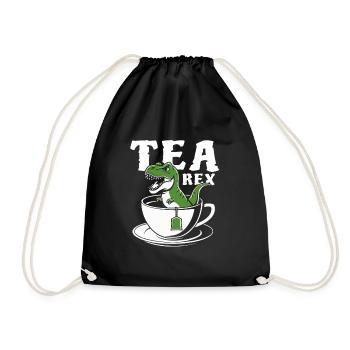 Tea Rex - A T-Rex in the T-Rex - Word Game - Drawstring Bag - black - Front