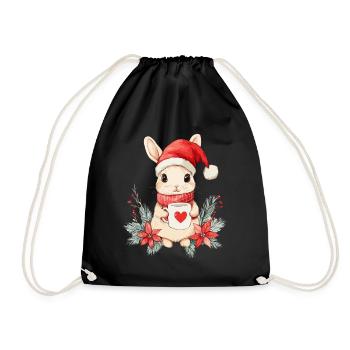 Lapin Café Décoration de Noël Femmes Hommes Enfants - Sac de sport léger - noir - Devant