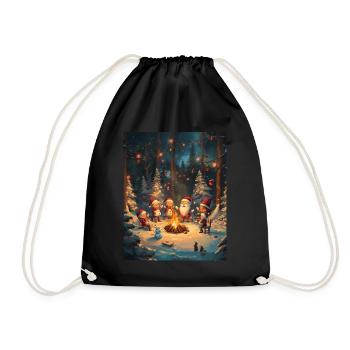 Père Noël Femmes Hommes Enfants Noël - Sac de sport léger - noir - Devant