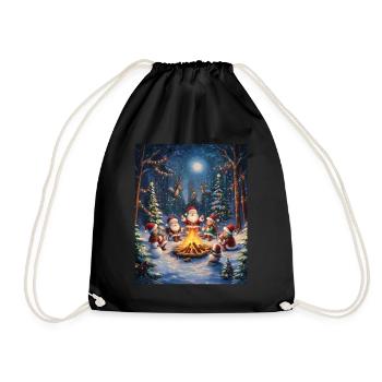 Père Noël Femmes Hommes Enfants Noël - Sac de sport léger - noir - Devant