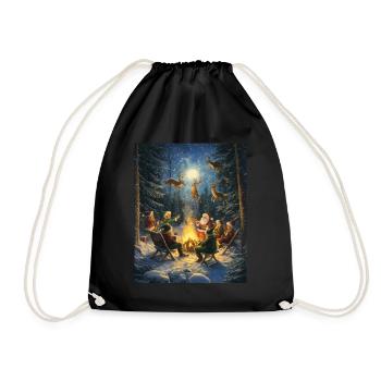 Père Noël Femmes Hommes Enfants Noël - Sac de sport léger - noir - Devant