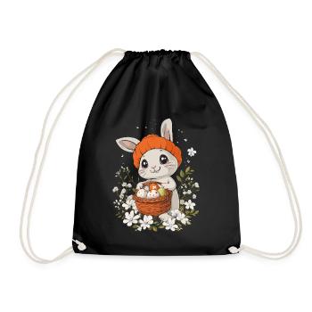 Easter Bunny Gift Easter Women Men Children - Drawstring Bag - black - Front