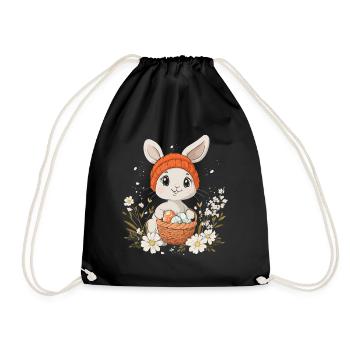 Easter Bunny Gift Easter Women Men Children - Drawstring Bag - black - Front