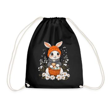 Easter Bunny Gift Easter Women Men Children - Drawstring Bag - black - Front
