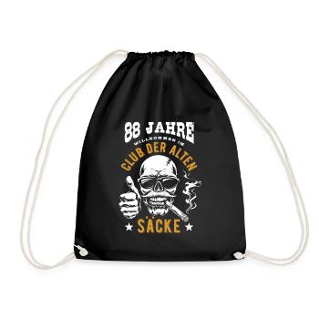 Club der alten Säcke, 88. Geburtstag, Totenkopf - Turnbeutel - Schwarz - Vorne