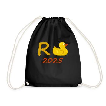 Duck Pension 2025 Pension Retirement Grandpa Grandma Pensioner - Drawstring Bag - black - Front
