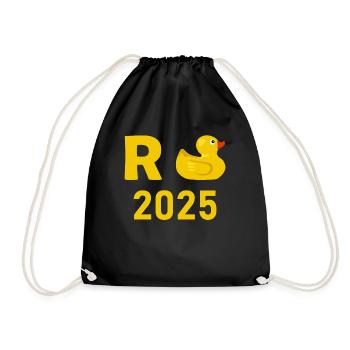 Duck Pension 2025 Pension Retirement Grandpa Grandma Pensioner - Drawstring Bag - black - Front