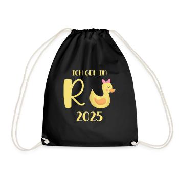 Duck Pension 2025 Pension Retirement Grandpa Grandma Pensioner - Drawstring Bag - black - Front