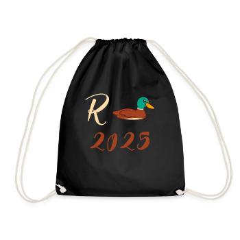 Duck Pension 2025 Pension Retirement Grandpa Grandma Pensioner - Drawstring Bag - black - Front