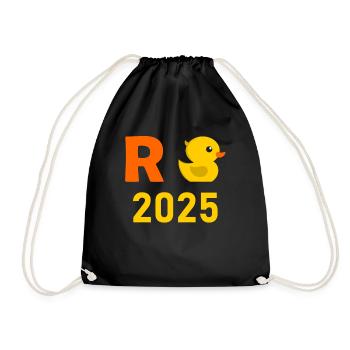 Duck Pension 2025 Pension Retirement Grandpa Grandma Pensioner - Drawstring Bag - black - Front