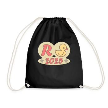 Duck Pension 2025 Pension Retirement Grandpa Grandma Pensioner - Drawstring Bag - black - Front