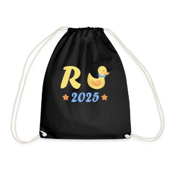 Duck Pension 2025 Pension Retirement Grandpa Grandma Pensioner - Drawstring Bag - black - Front