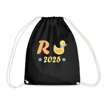 Duck Pension 2025 Pension Retirement Grandpa Grandma Pensioner - Drawstring Bag - black - Front