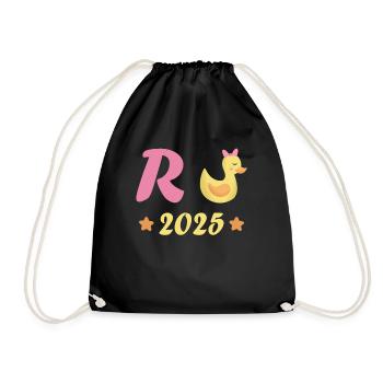 Duck Pension 2025 Pension Retirement Grandpa Grandma Pensioner - Drawstring Bag - black - Front