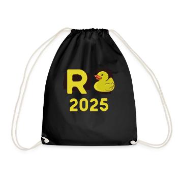 Duck Pension 2025 Pension Retirement Grandpa Grandma Pensioner - Drawstring Bag - black - Front