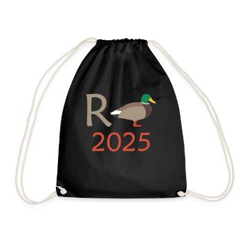 Duck Pension 2025 Pension Retirement Grandpa Grandma Pensioner - Drawstring Bag - black - Front
