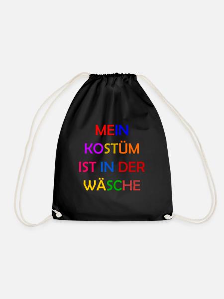 Karneval Kostüm Damen Geschenk Fasching Fastnacht - Turnbeutel - Schwarz