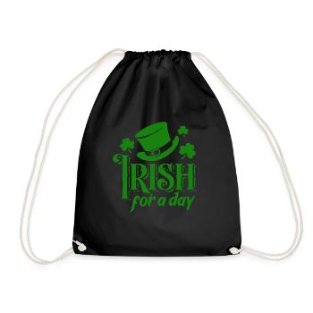 Irish for a day - Shamrock - Ireland - Drawstring Bag - black - Front