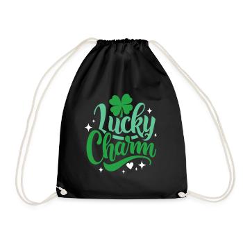 Porte-bonheur - Saint-Patrick - Irlande - Sac de sport léger - noir - Devant