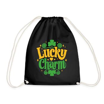 Porte-bonheur - Saint-Patrick - Irlande - Sac de sport léger - noir - Devant
