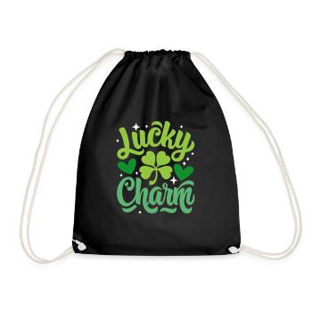 Porte-bonheur - Saint-Patrick - Irlande - Sac de sport léger - noir - Devant