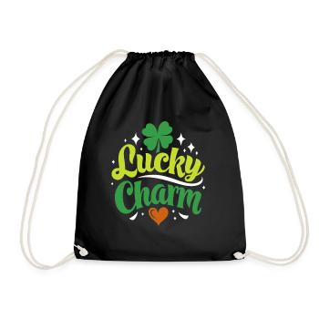 Porte-bonheur - Saint-Patrick - Irlande - Sac de sport léger - noir - Devant