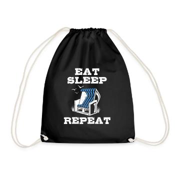 Manger Dormir Chaise De Plage Répéter, Plage, Vacances, Mer - Sac de sport léger - noir - Devant