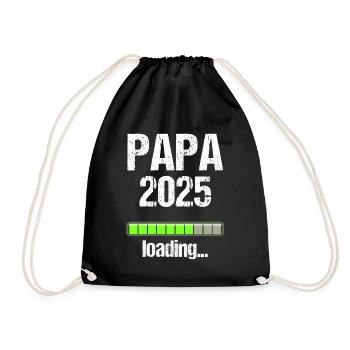 Dad 2025 Gift Men Men Father Pregnant - Drawstring Bag - black - Front