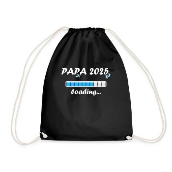 Dad 2025 Gift Men Men Father Pregnant - Drawstring Bag - black - Front