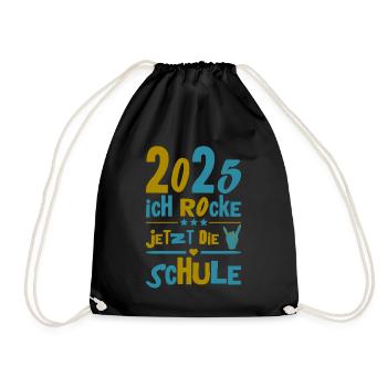School Child 2025 Young Girls School Enrollment 2025 Decoration - Drawstring Bag - black - Front