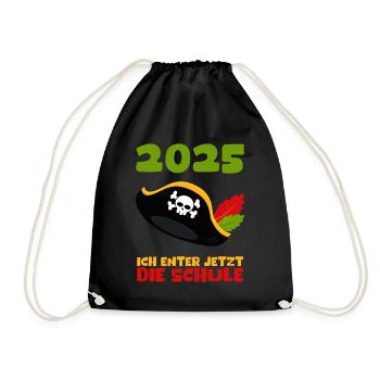 School Child 2025 Young Girls School Enrollment 2025 Decoration - Drawstring Bag - black - Front