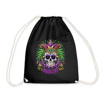 I'ts Mardi Gras Y'all - Karneval - Kostüm - Turnbeutel - Schwarz - Vorne