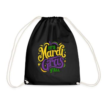 I'ts Mardi Gras Y'all - Carnival - Costume - Drawstring Bag - black - Front
