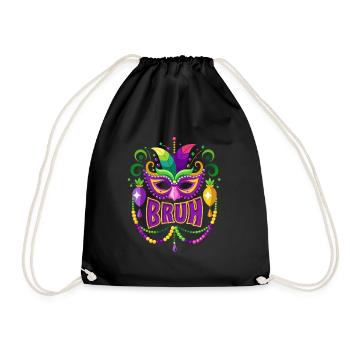 Mardi Gras Bruh - Karneval - Maske - Geschenk - Turnbeutel - Schwarz - Vorne
