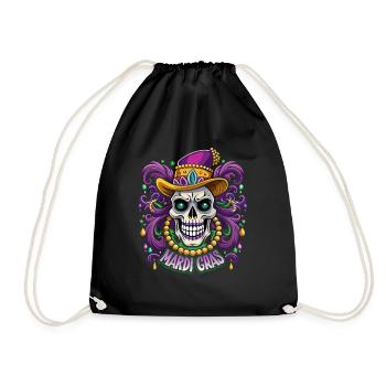Mardi Gras, Karneval, New Orleans, Kostüm, Perlenk - Turnbeutel - Schwarz - Vorne